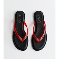 Women's Bright Red Jelly Thong Sandals Vegan New Look | New Look (UK)