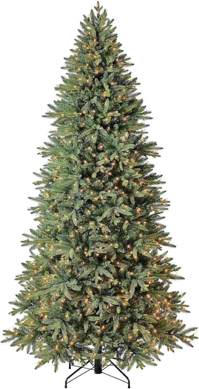 Evergreen Classics 9 ft Pre-Lit Colorado Spruce Artificial Christmas Tree, Warm White LED Lights | Amazon (US)