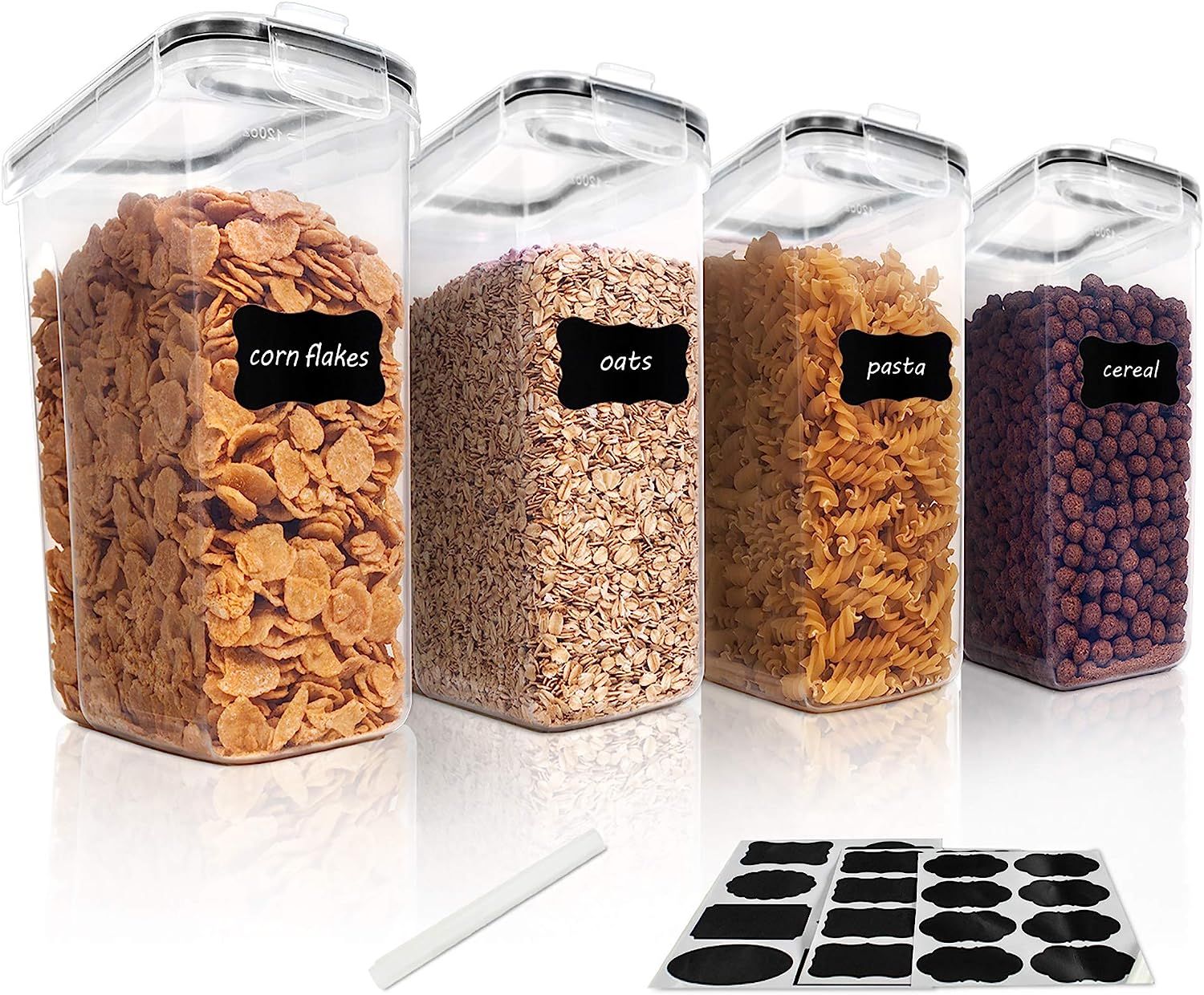 Vtopmart Cereal Storage Container Set, BPA Free Plastic Airtight Food Storage Containers 135.2 fl... | Amazon (US)