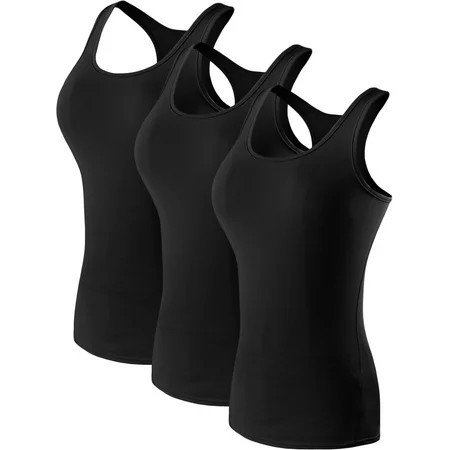 NELEUS Womens Tight Fitting Base Layer Dry Fit Tank Top 3 Pack Black US Size XS | Walmart (US)
