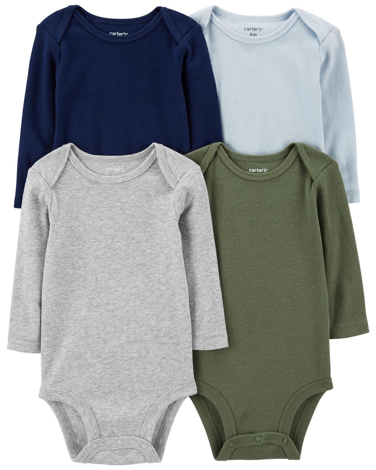 Multi Baby 4-Pack Long-Sleeve Bodysuits | carters.com | Carter's