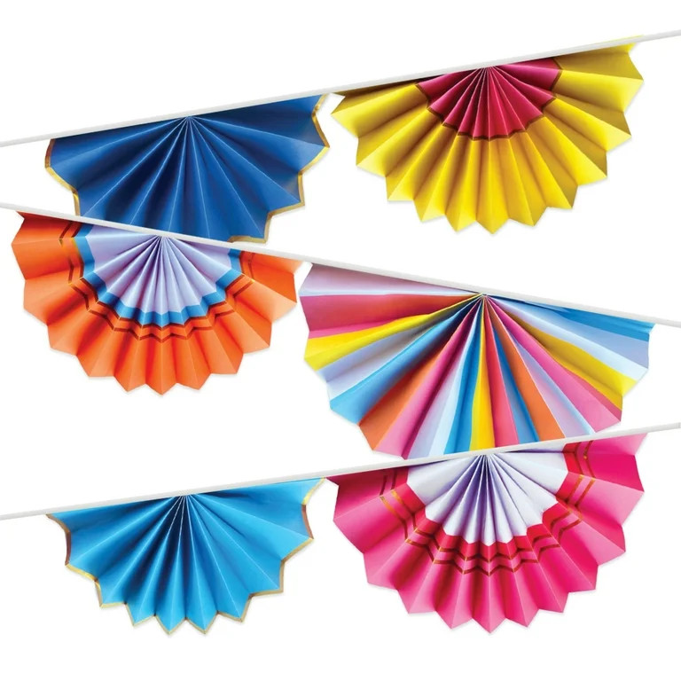 Paper Fan Garland, Multi-Color, 6.6 Feet, Packed Party 'Biggest Fan' | Walmart (US)