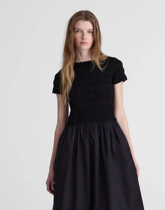 Smocked Boatneck Midi Dress | Madewell