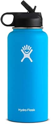 Hydro Flask Wide Mouth Water Bottle, Straw Lid - Multiple Sizes & Colors | Amazon (US)