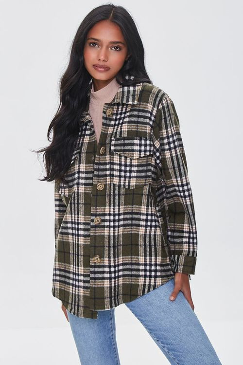 Brushed Plaid Pocket Shacket | Forever 21 (US)