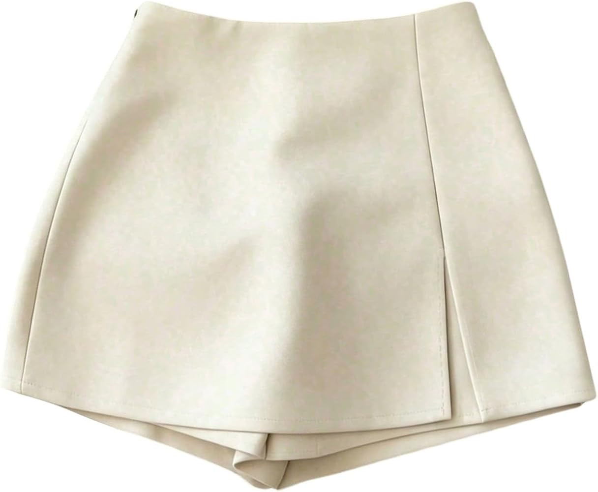 SweatyRocks Women's Casual Y2k High Waisted Split Hem Skorts Mini Skirt with Shorts Underneath | Amazon (US)