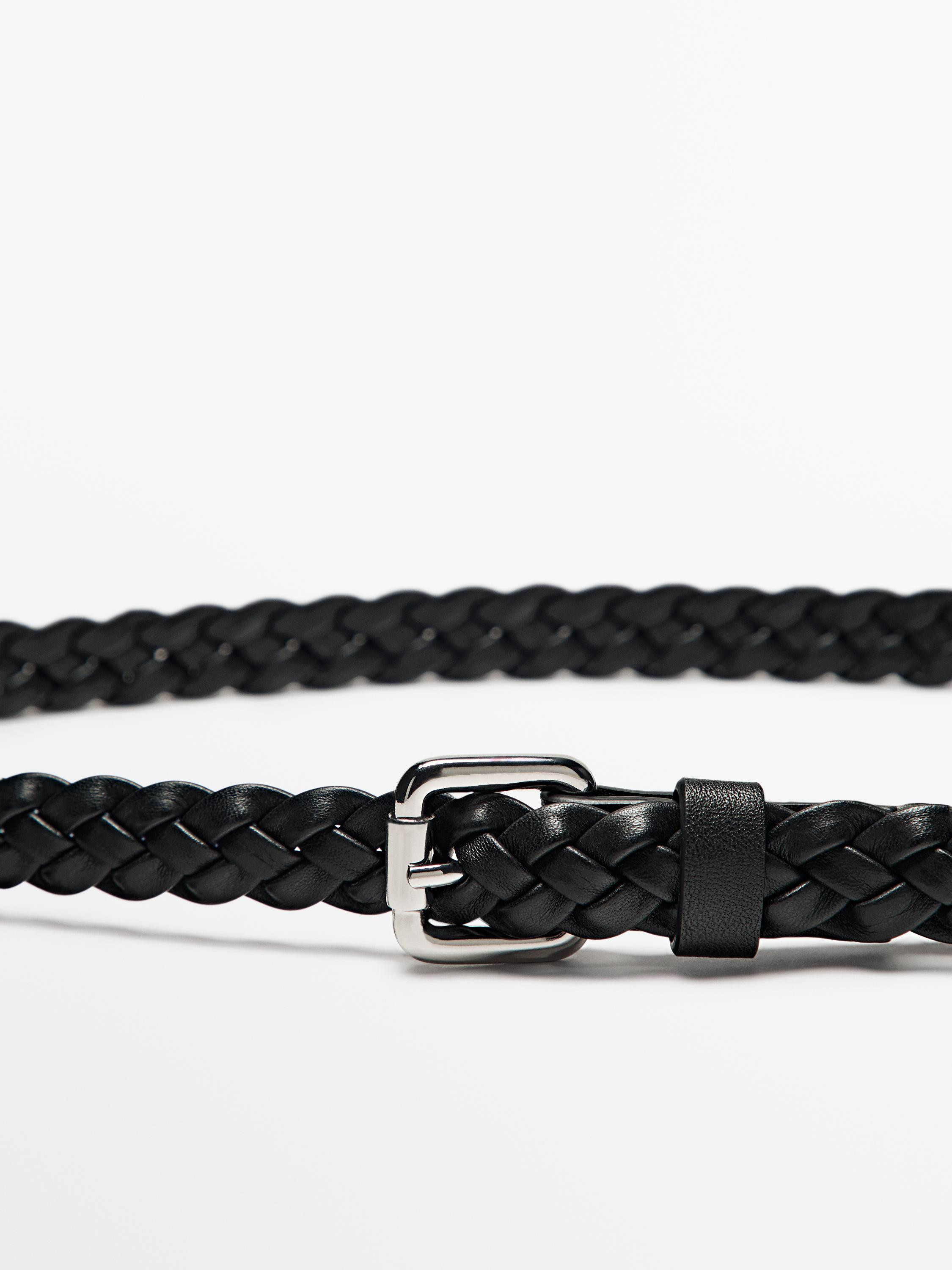 Ceinture tressée en cuir nappa | Massimo Dutti FR