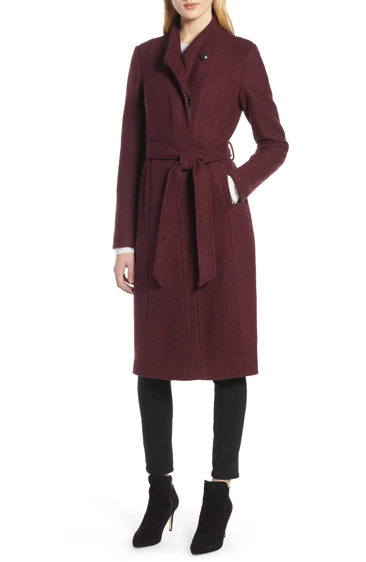 Woven Button Front Coat | Nordstrom Rack