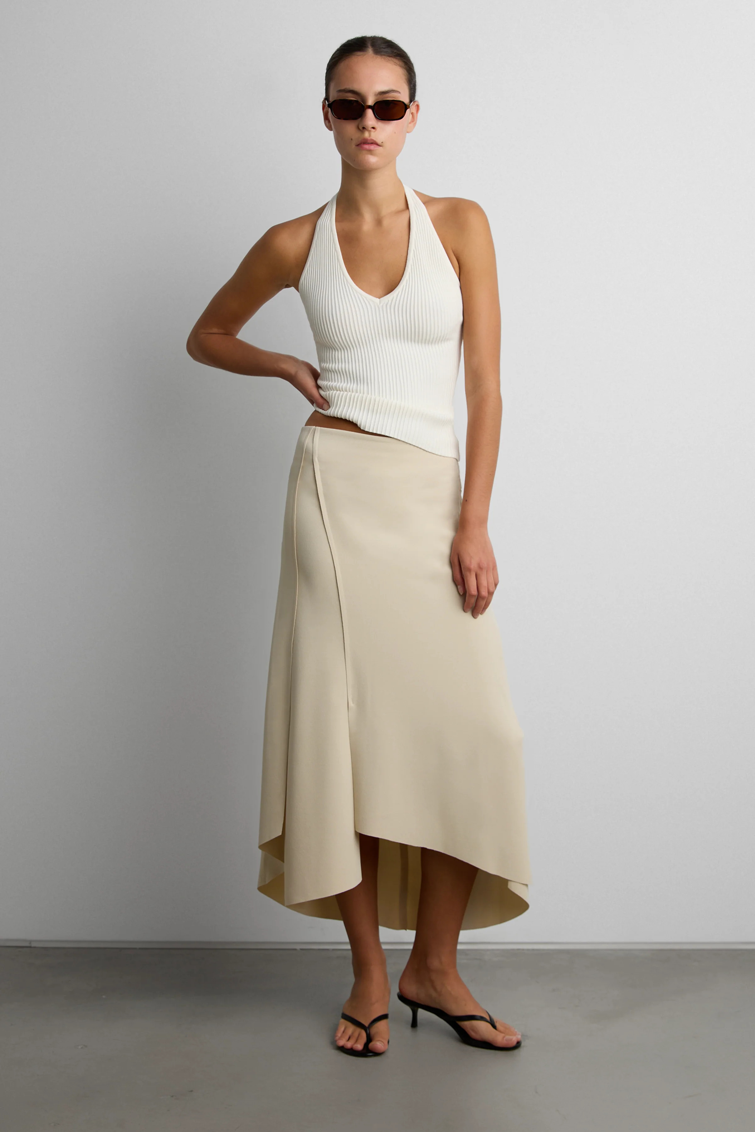 ASYMMETRICAL MIDI SKIRT | OAK + FORT