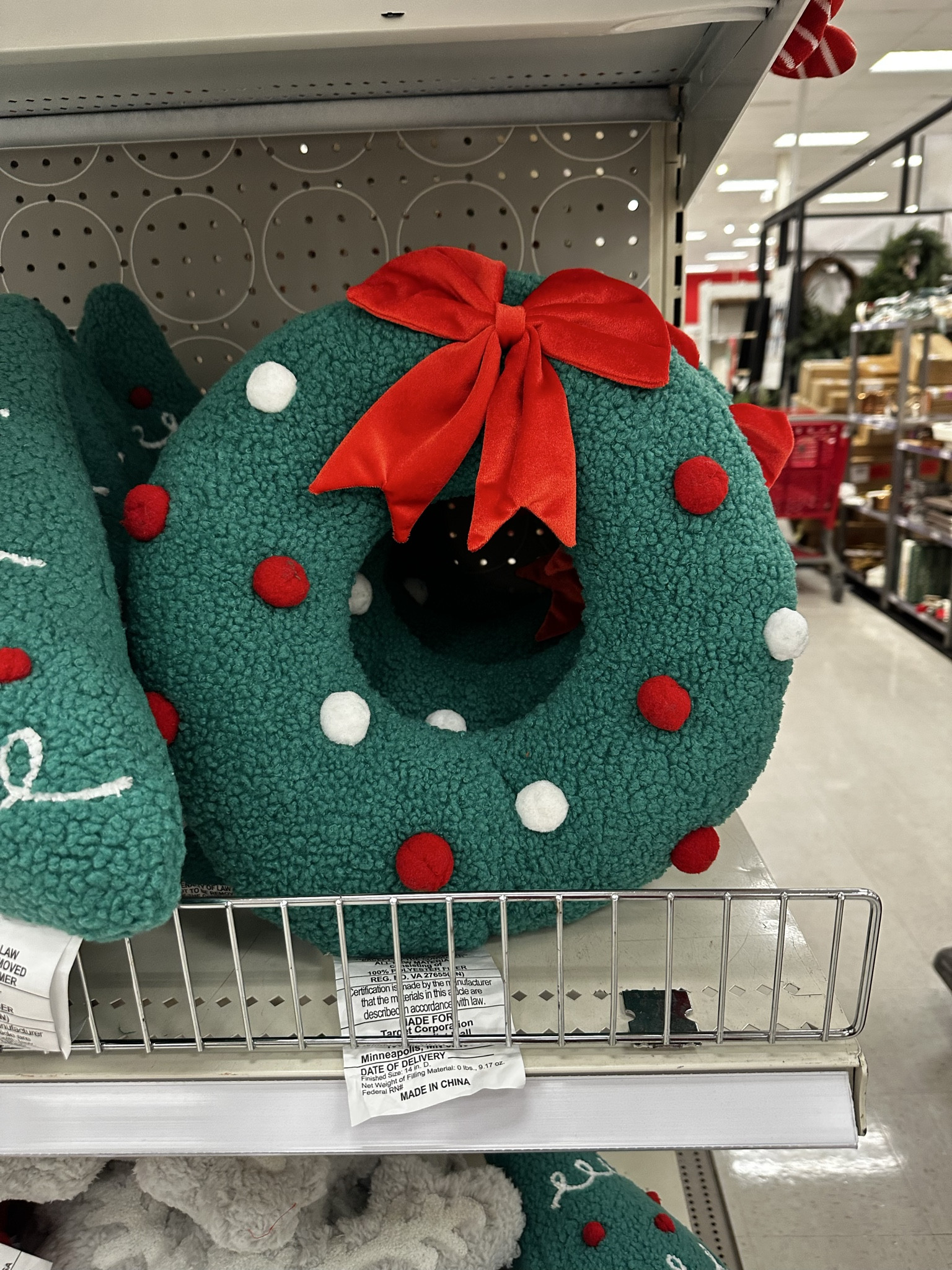 Christmas wreath throw pillow at Target