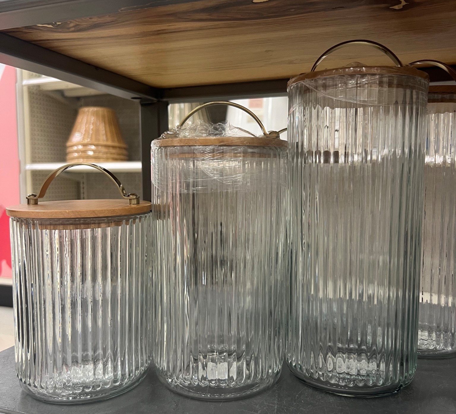 Ribbed glass canisters in 3 sizes, here for anything organization relatedd

#LTKHome #LTKfoodie