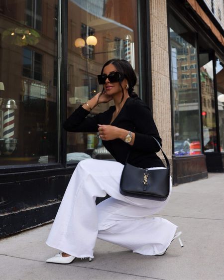 Spring outfit ideas
Nordstrom white jeans run TTS
Good American black ribbed cardigan runs TTS
Saint Laurent bag


#LTKStyleTip #LTKSeasonal #LTKShoeCrush