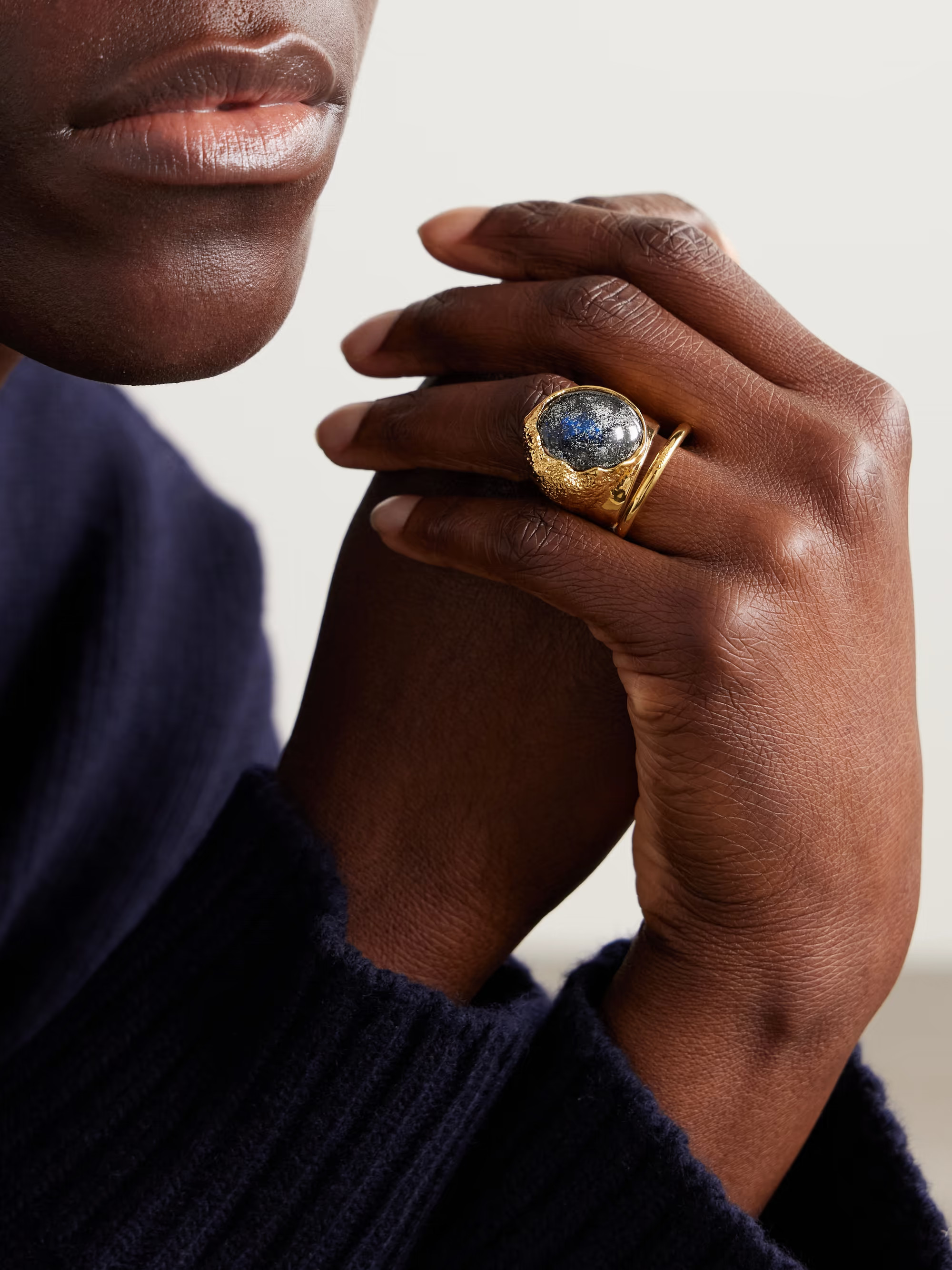 Hammered gold-tone and resin ring | NET-A-PORTER (US)