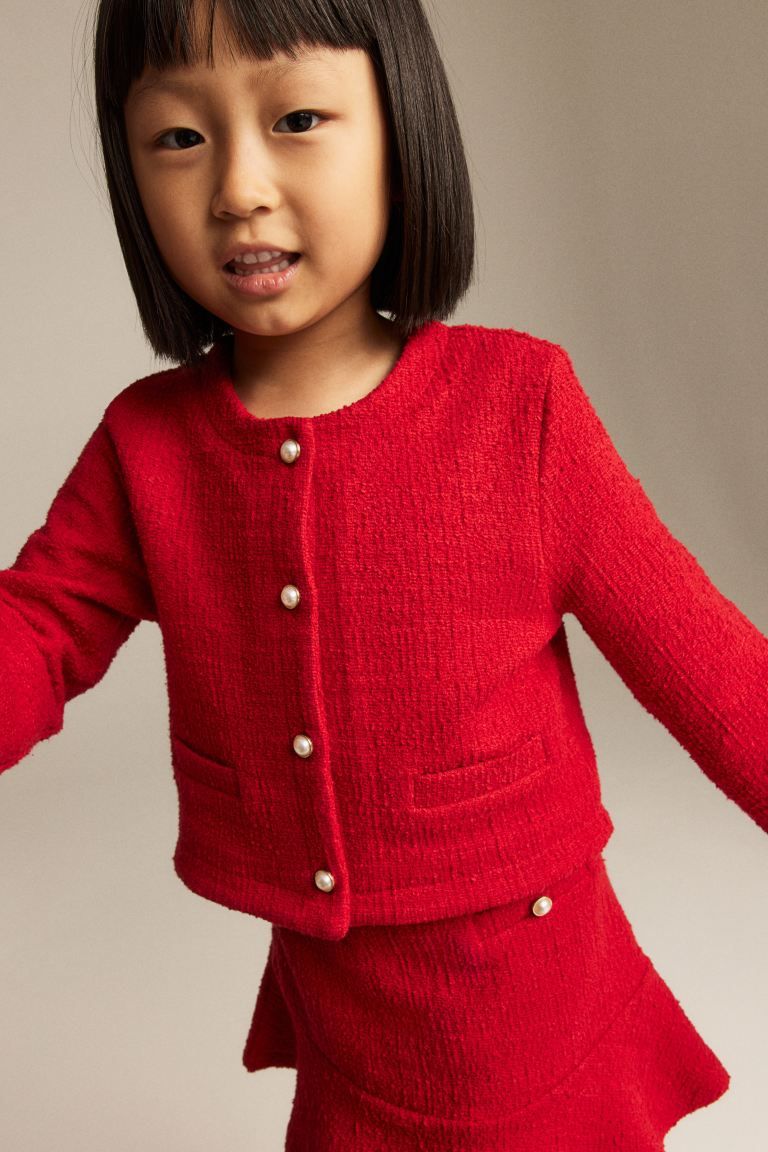 Bouclé Jacket - Red - Kids | H&M US | H&M (US + CA)