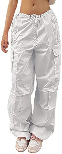 Xineicy Parachute Pants for Women Drawstring Baggy Cargo Pants Y2K Trouser Low Rised Jogger Sweat... | Amazon (US)