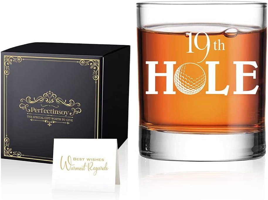 Perfectinsoy 19th Hole Whiskey Glass Gift Box, Golf Whiskey Glass, Golfer Gift for Dad, Mom, Husb... | Amazon (US)