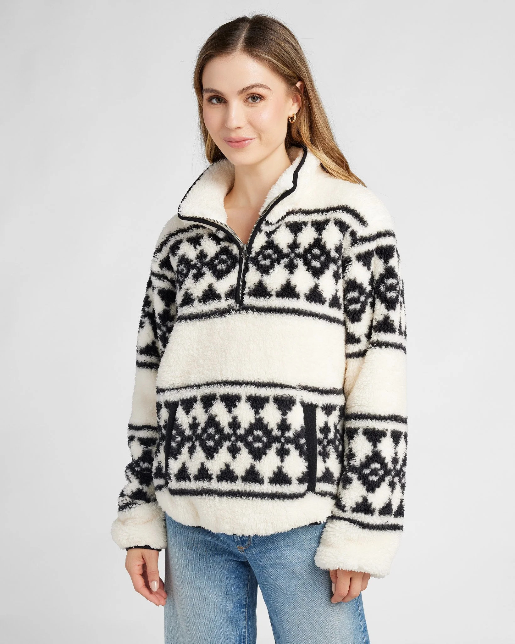 Printed Sherpa Quarter Zip | Seventy Eight and Sunny