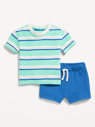 Short-Sleeve Jacquard-Knit T-Shirt and Shorts Set for Baby | Old Navy (US)