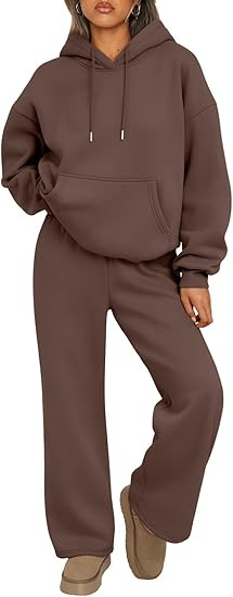 Trendy Queen Womens 2 Piece Outfits Lounge Fall Fashion Sets Oversized Sweatshirts Wide Leg Pants... | Amazon (US)