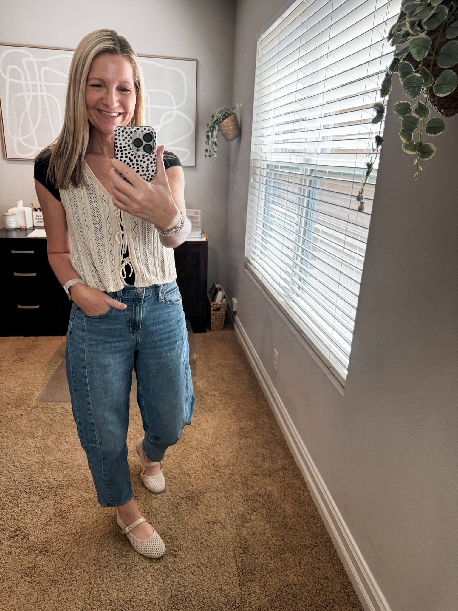 The barrel jeans that converted me on this trend and they are still available and on sale. The barrel is so subtle and they work in every season. 

My bodysuit and vest are Old Bavy too but older so I linked some current options. 

#LTKSaleAlert #LTKSeasonal #LTKootd