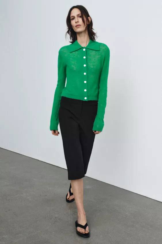 POLO COLLAR CARDIGAN | Zara US