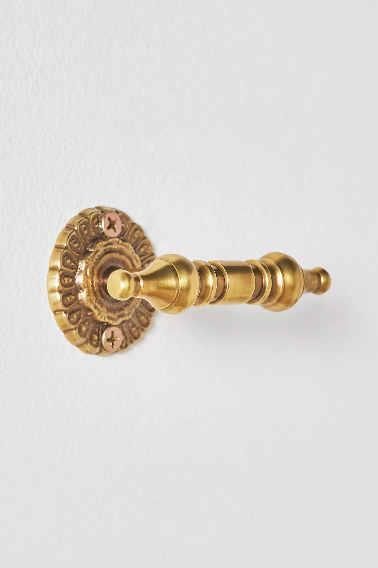 Ida Heritage Brass Scalloped Feather Peacock Bath Hook | Anthropologie (US)