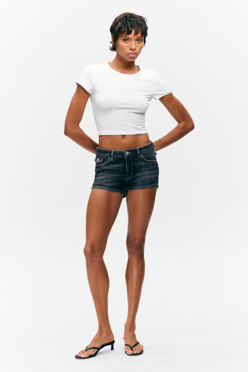 Cheri Low Rise Mini Denim Shorts | Weekday