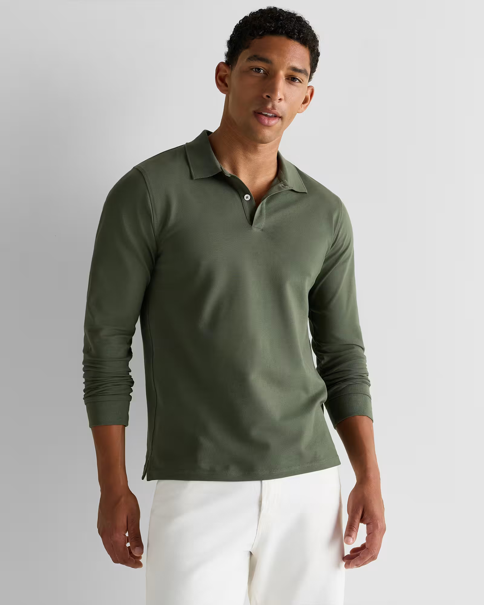 Organic Cotton Long Sleeve Pique Polo | Quince