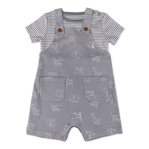 Mac & Moon Baby Boy 2 Pc Shortall Set, Sizes Newborn-24 Months - Walmart.com | Walmart (US)