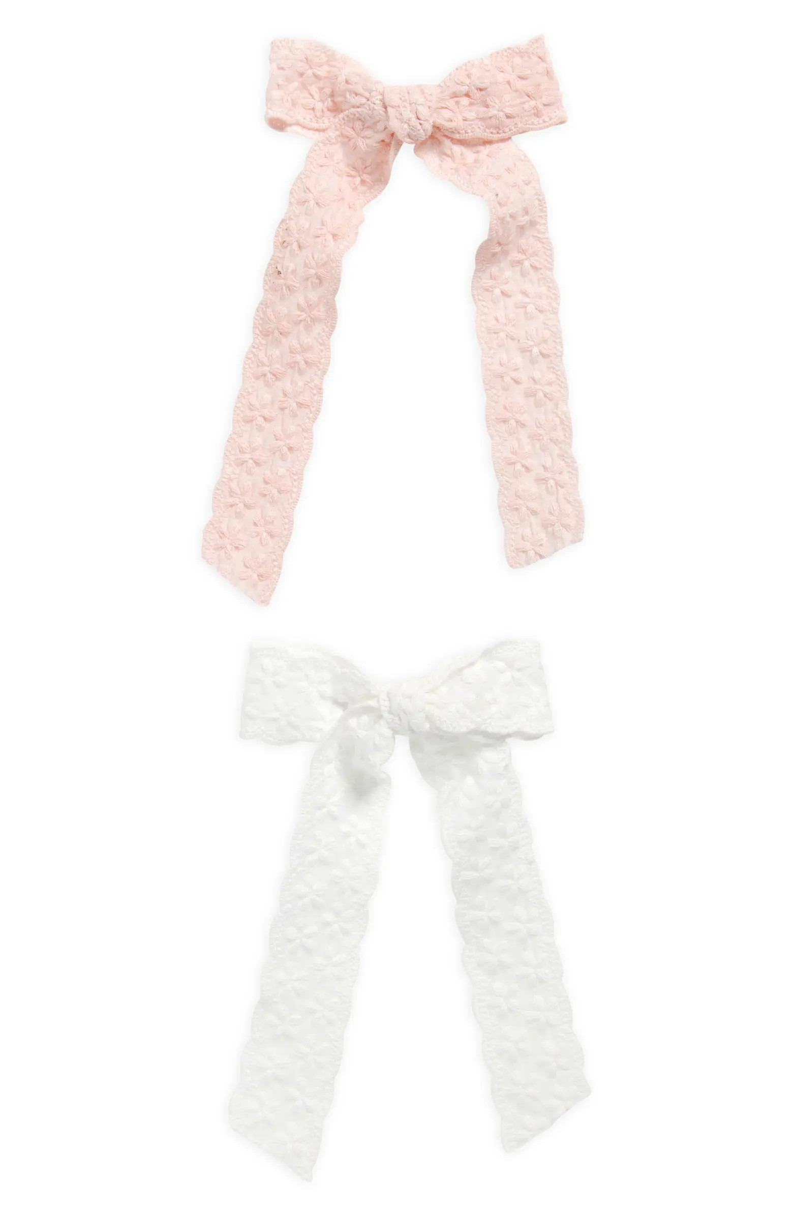 BP. 2-Pack Large Embroidered Bow Hair Clips | Nordstrom | Nordstrom