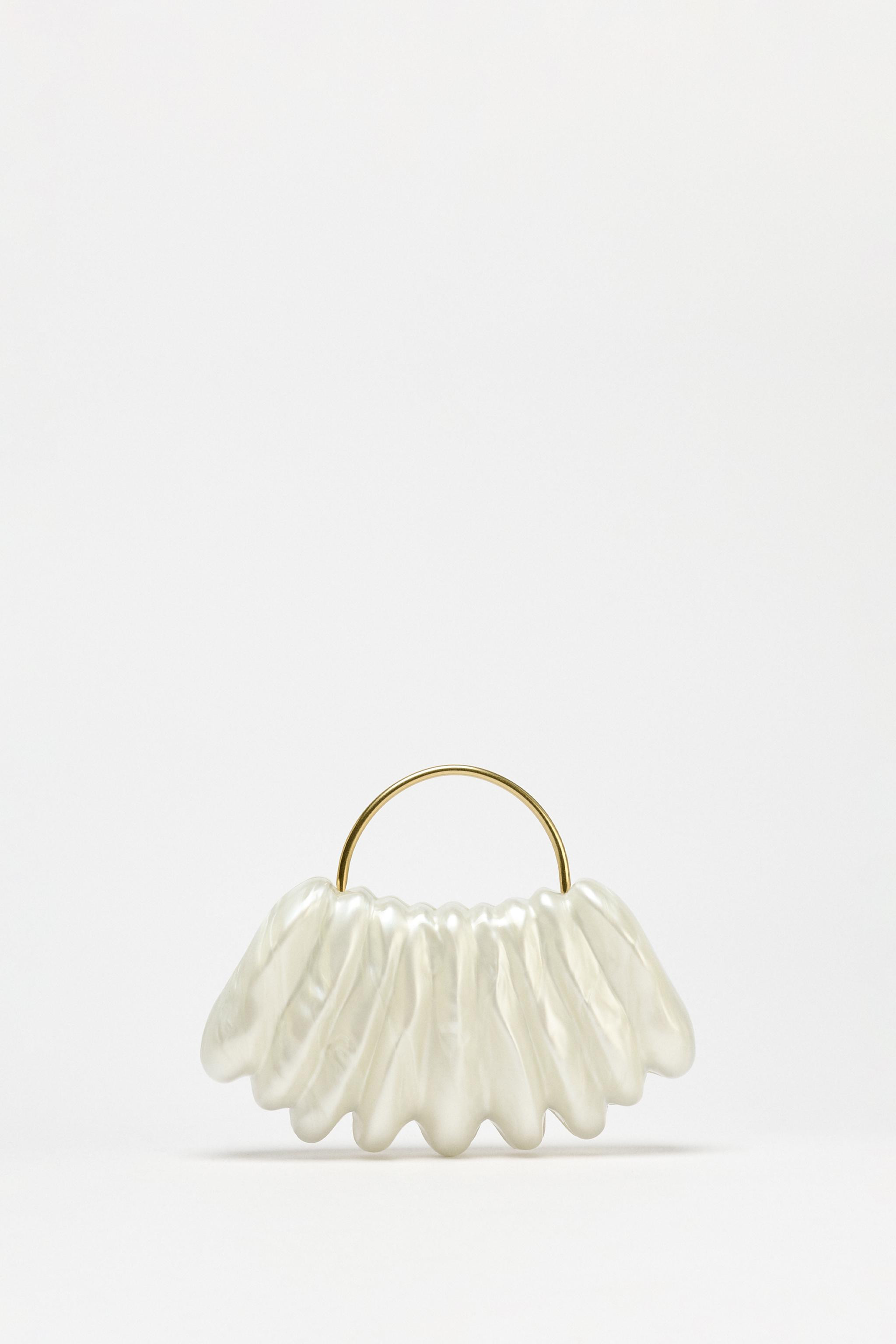 ASYMMETRIC PEARL EFFECT CLUTCH BAG | Zara UK