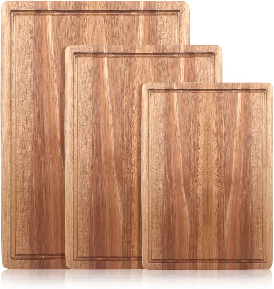 3 Psc Wooden Cutting Boards Set for Kitchen Meat Chopping Board Fruits Large Charcuterie Board Se... | Amazon (US)