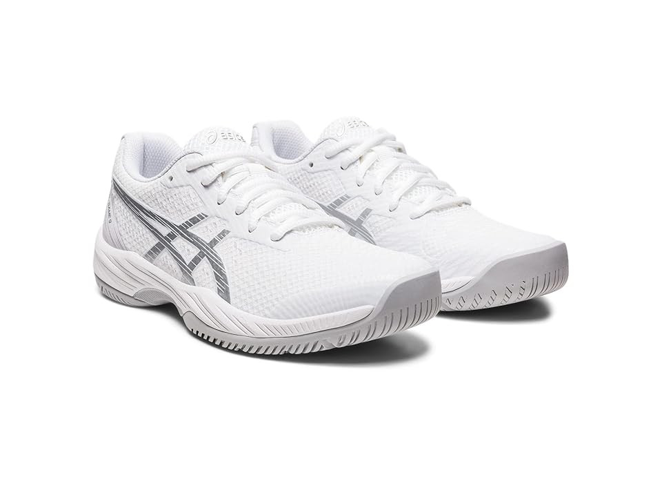ASICS Women's GEL-Game 9 Tennis Shoe Women's Shoes White/Pure Silver : 12 B - Medium, Fabric/Manmade | Zappos