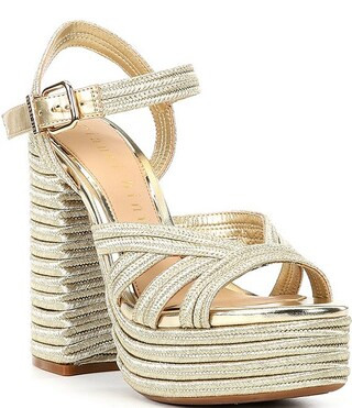 Leon Metallic Jute Braided Platform Sandals | Dillard's