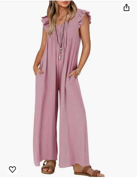 Who does love jumpsuits? All in one outfit and this one is so cute and comfy and comes in so many different colors. The ruffle sleeves makes it perfect for family functions

#LTKStyleTip #LTKOver40 #LTKFindsUnder50