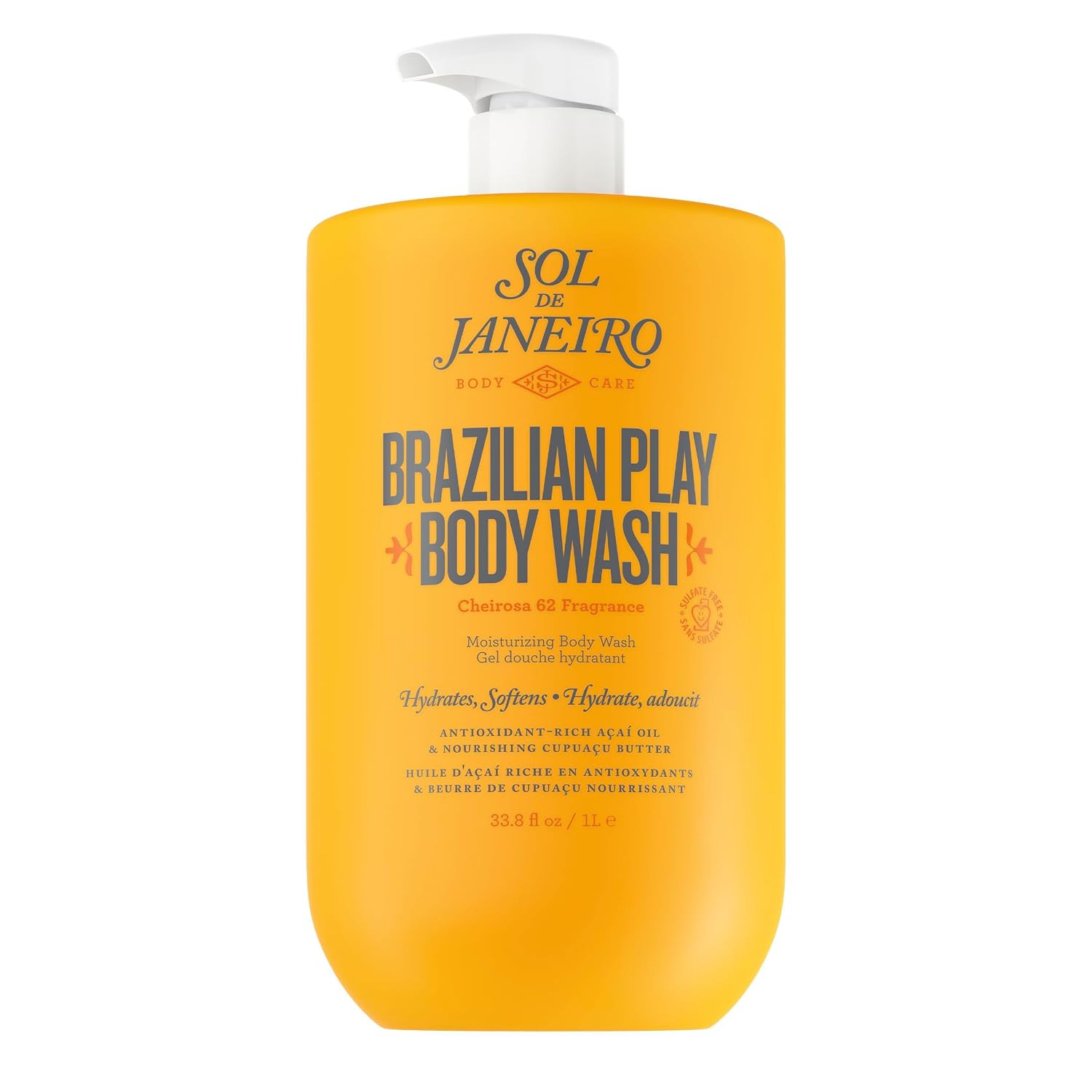 SOL DE JANEIRO Brazilian 4 Play Moisturizing Shower Cream Gel Body Wash - Biggie 1 Liter | Amazon (US)