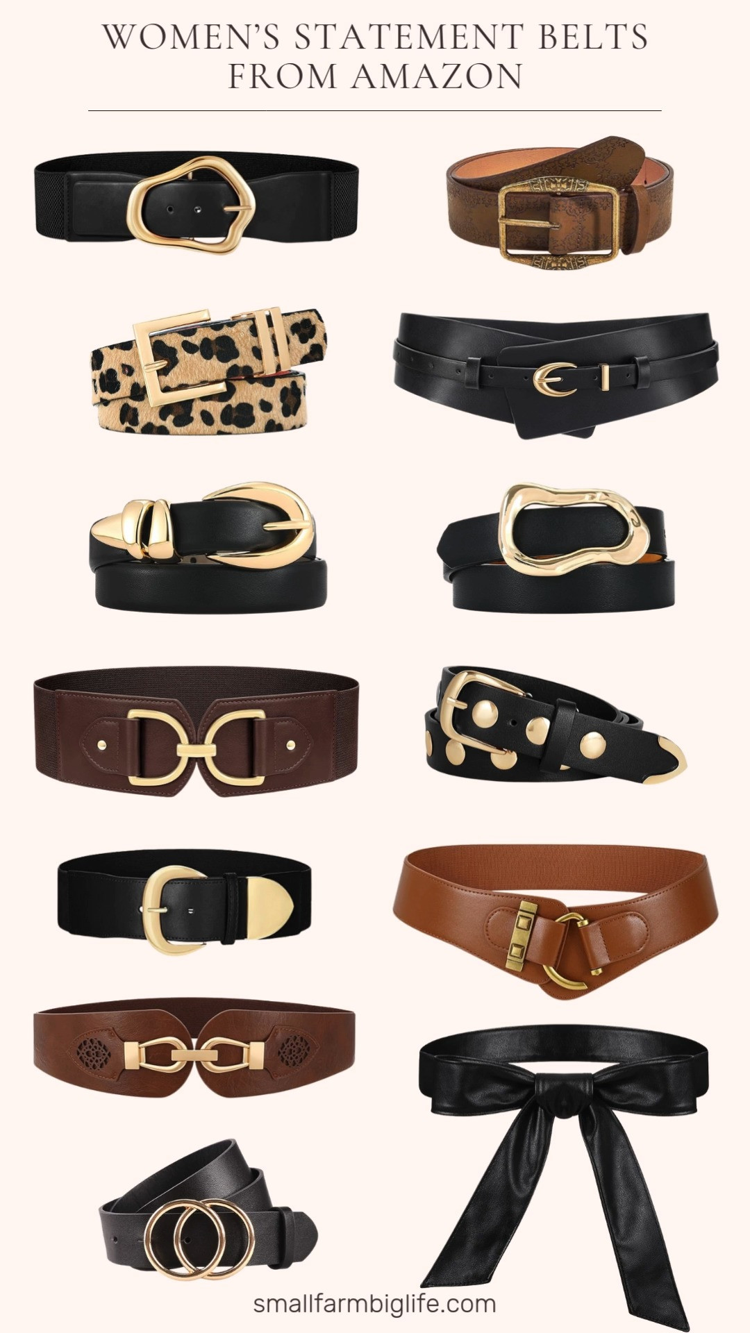 Statement belts from Amazon that instantly elevate an outfit 🤍
From western inspired styles to wide waist belts and bold gold buckles, these pieces add shape, texture, and personality to even the simplest looks. Perfect for cinching dresses, layering over sweaters, or finishing off everyday outfits ✨ 

 #LTKootd #LTKOver40 #LTKFindsUnder50
