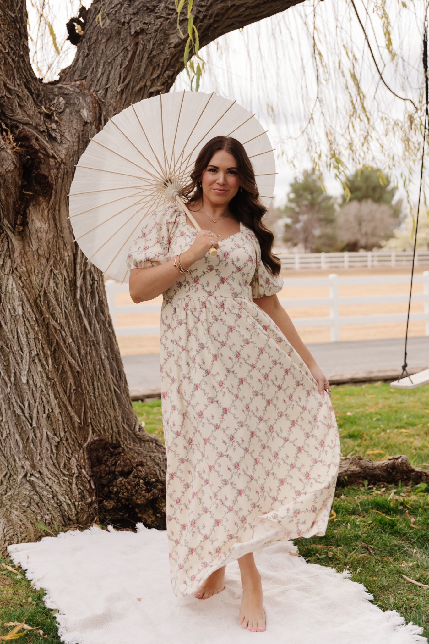 curvy midsize blush floral maxi dress for spring! in the size large 🌸 

#LTKSeasonal #LTKMidsize