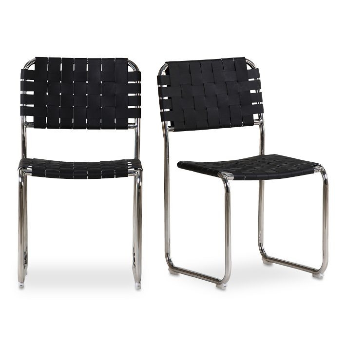 Gisli Leather Dining Chairs (Set of 2) | West Elm (US)