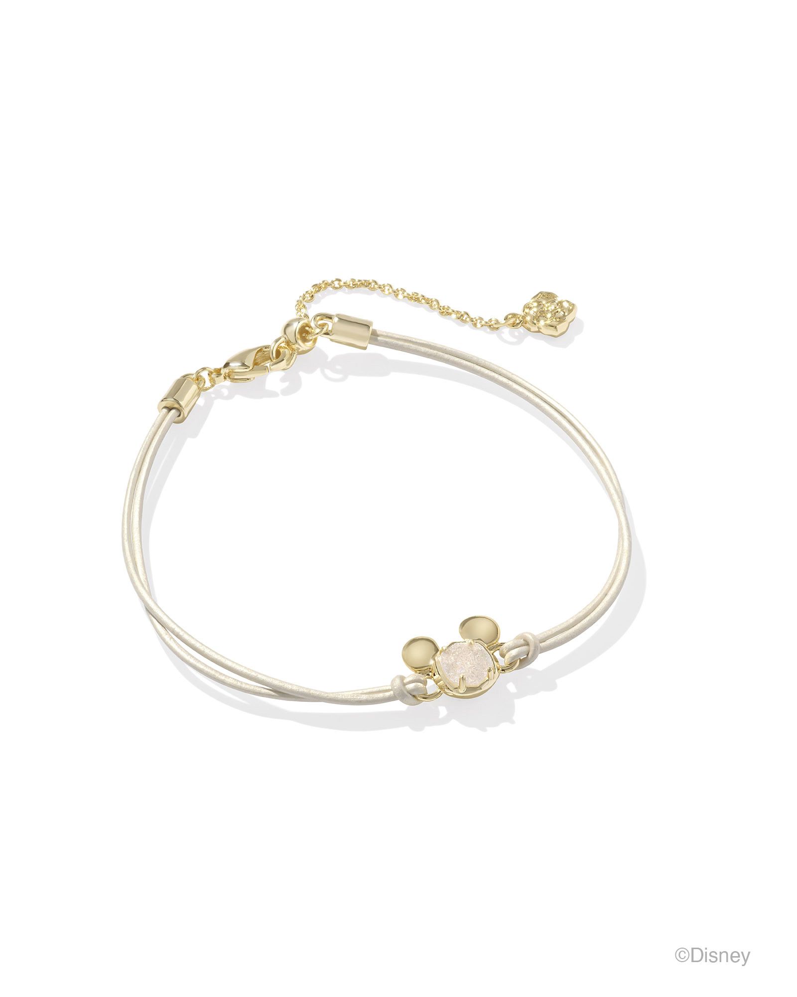 Disney | Kendra Scott Gold Mickey Mouse Corded Bracelet in Iridescent Drusy | Kendra Scott