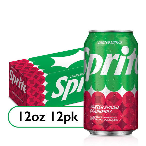 Sprite Winter Spiced Cranberry, Lemon-Lime And Cranberry Flavored Soda Pop Soft Drink | Instacart