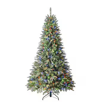 Holiday Living 7.5-ft Brighton Spruce Pre-lit Artificial Christmas Tree with LED Lights | Lowe's