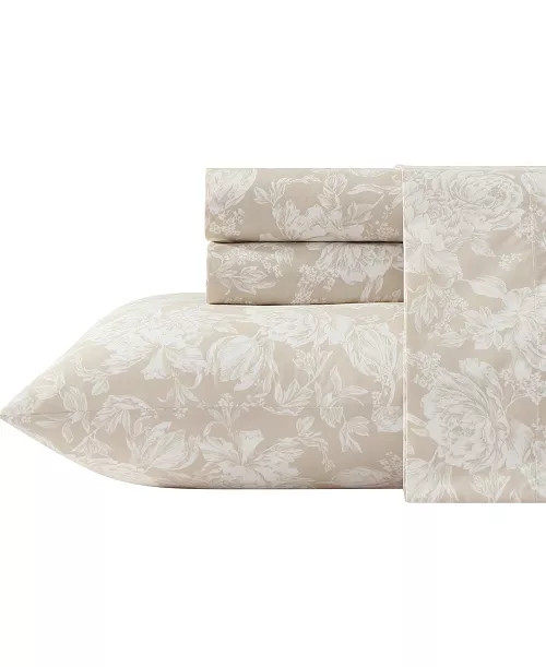 Loveston 200-Thread Count Cotton Percale 4-Pc. Sheet Set, Full | Macy's