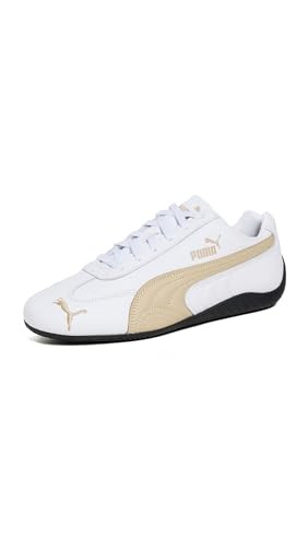 PUMA Women's Speedcat Leather Sneakers, Puma White-Toasted Almond, 6 Medium US | Amazon (US)