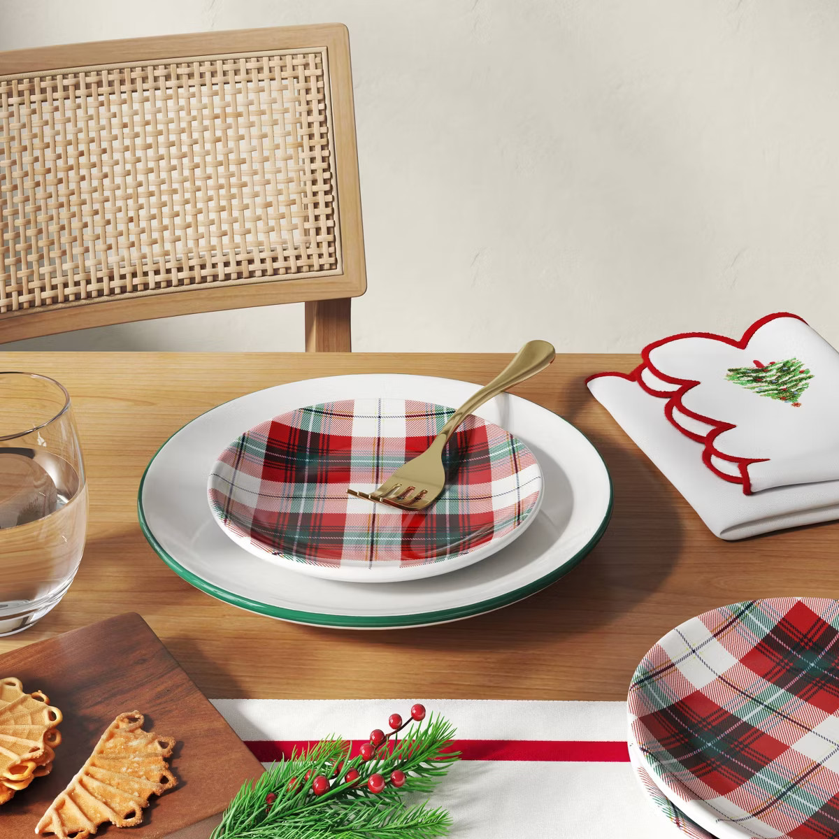 6" Stoneware Plaid Appetizer Plate - Threshold™ | Target