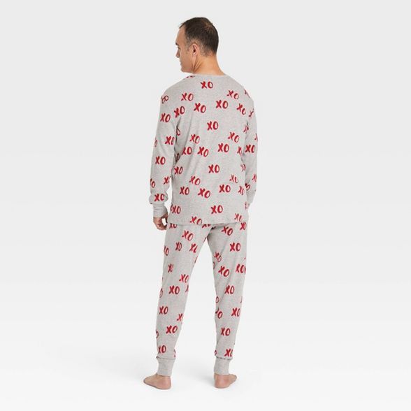 Men's Valentine's Day XOXO Print Matching Family Pajama Set - Gray | Target