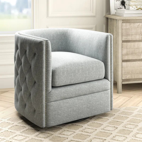 Lavaca 30.3'' Wide Tufted Swivel Barrel Chair | Wayfair North America