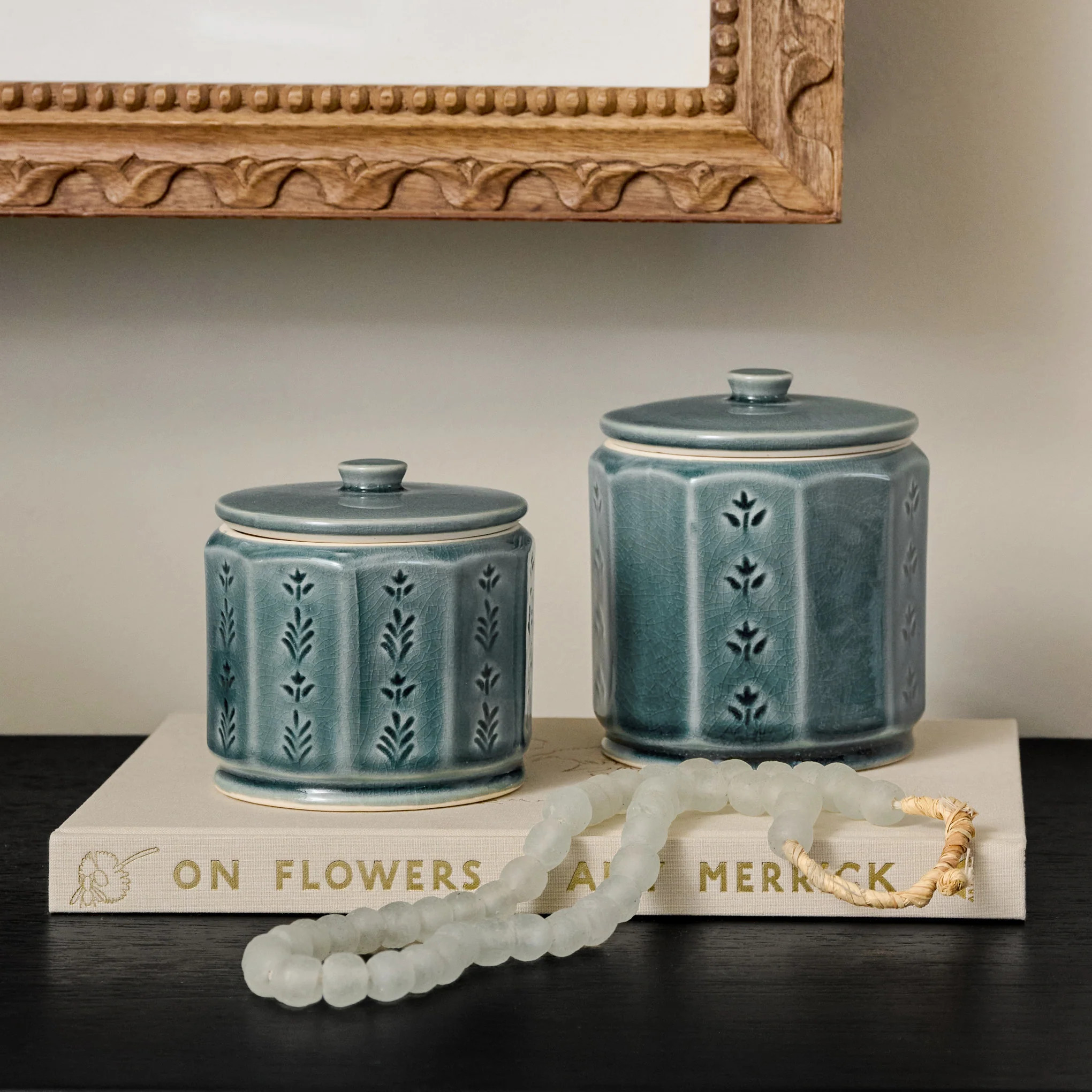 Harper Ceramic Floral Canister | Magnolia