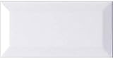 3x6 White Beveled Glossy Ceramic Genuine Subway Tile Made in USA (Full Box 80) | Amazon (US)