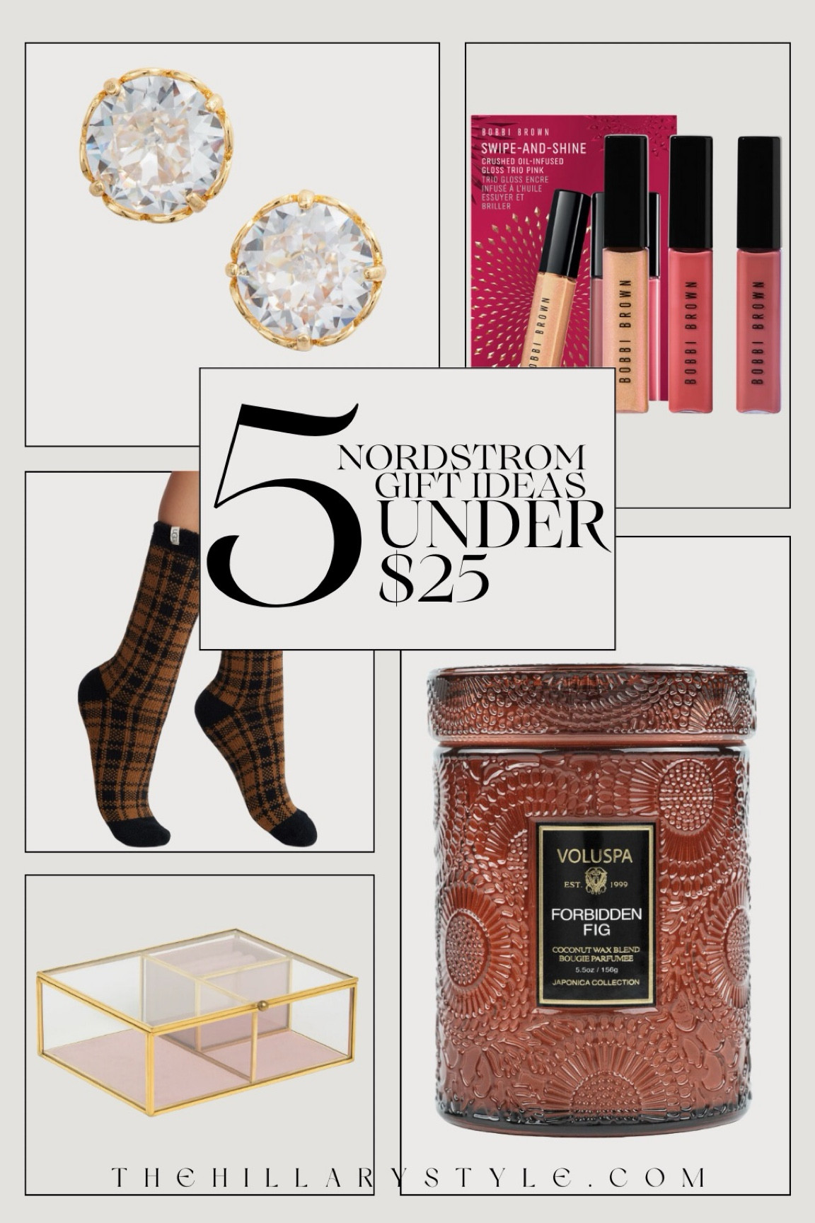 Nordstrom Gifts Under $25
Gift ideas for her, gifts for mom, gifts for sister, gifts for friends, gifts for grandma, luxe gifts, self care gifts, for ideas under $25. Jewelry box, UGG socks, Voluspa candles, Bobbi Brown lip set, crystal stud Kate Spade earrings. 

#LTKGiftGuide #LTKFindsUnder50 #LTKHoliday